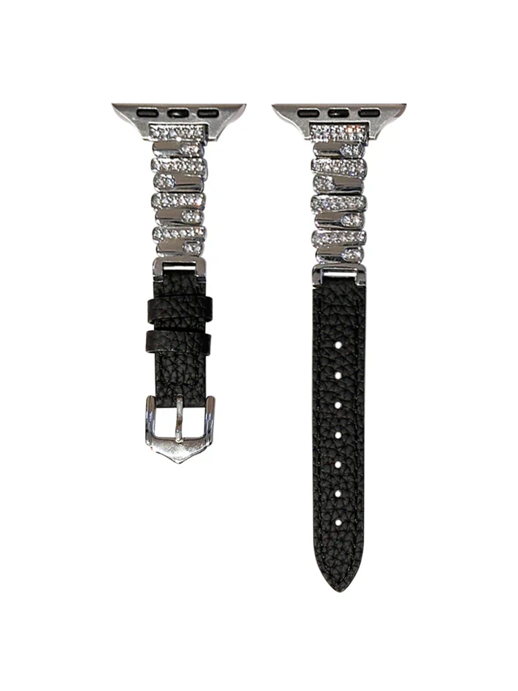 Irregular Arrangement of Diamonds Leather Band for Apple Watch