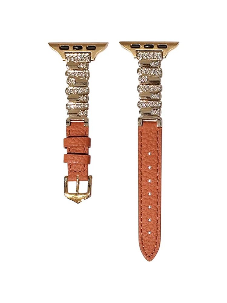 Irregular Arrangement of Diamonds Leather Band for Apple Watch
