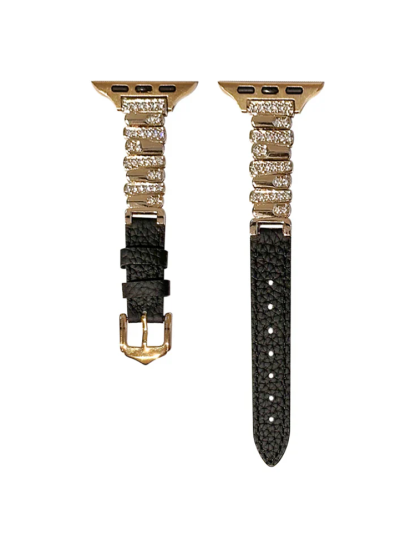 Irregular Arrangement of Diamonds Leather Band for Apple Watch