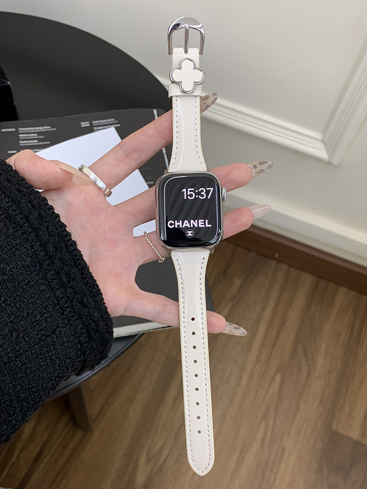 Four-leaf Clover Glossy Leather Band for Apple Watch