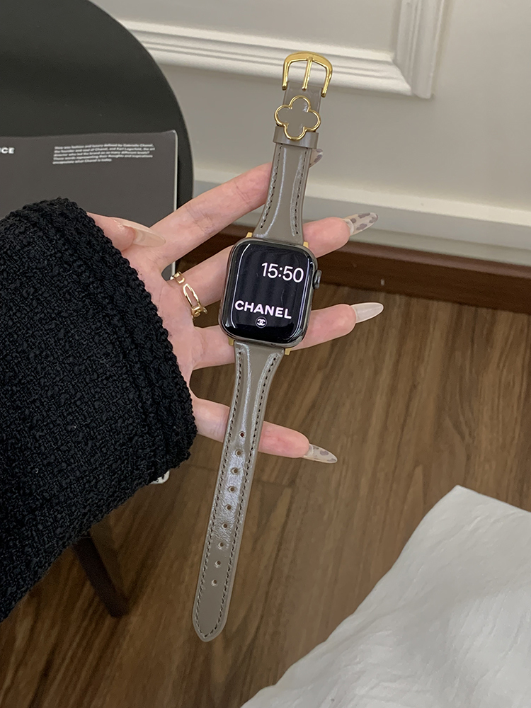 Four-leaf Clover Glossy Leather Band for Apple Watch