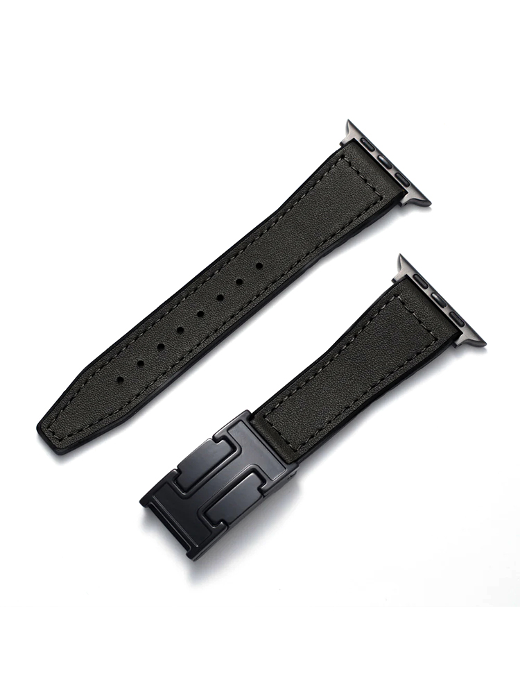 H Magnetic Buckle Leather with Silicone Band