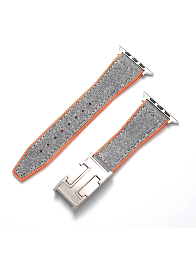 H Magnetic Buckle Leather with Silicone Band