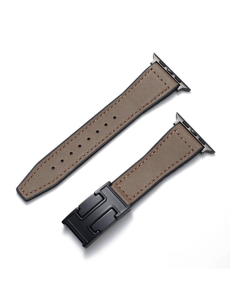 H Magnetic Buckle Leather with Silicone Band