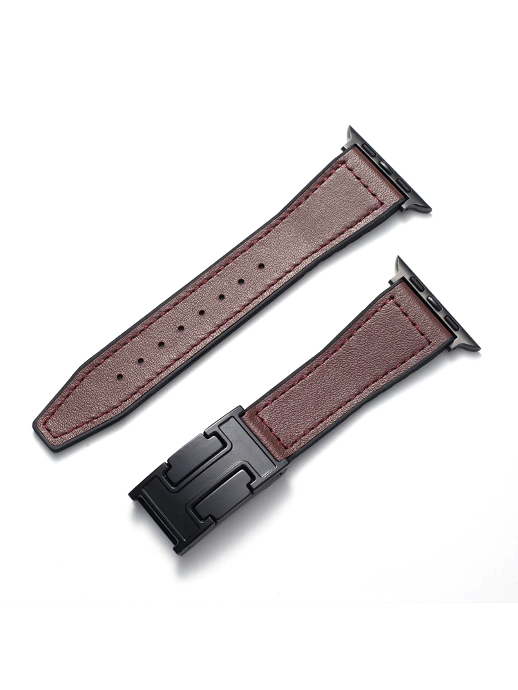 H Magnetic Buckle Leather with Silicone Band