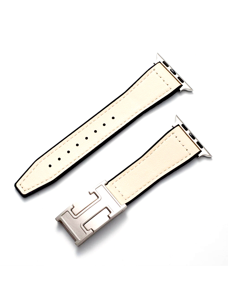 H Magnetic Buckle Leather with Silicone Band