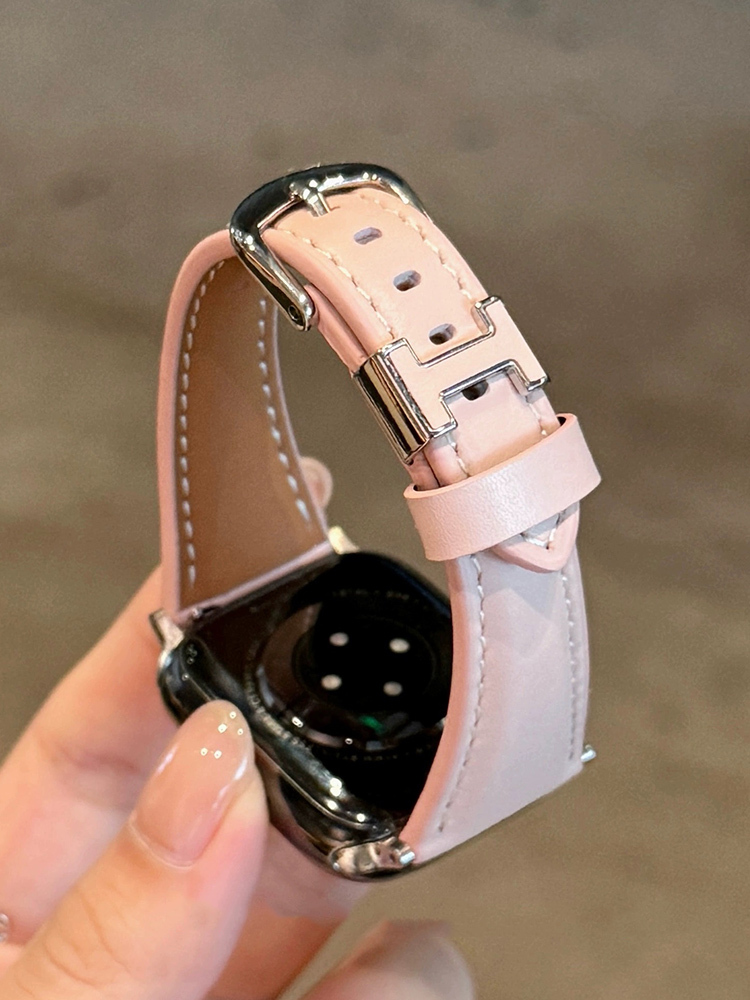 H Ring Curve Leather Band for Apple Watch