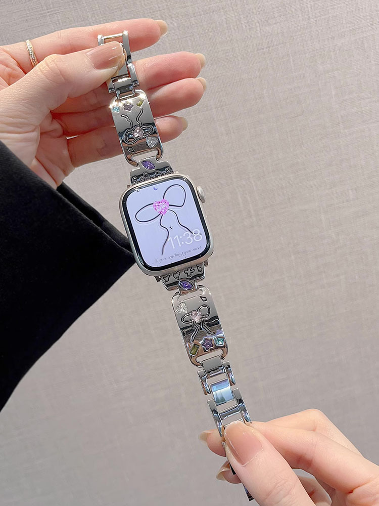 Gem-set Bracelet Stainless Steel Band