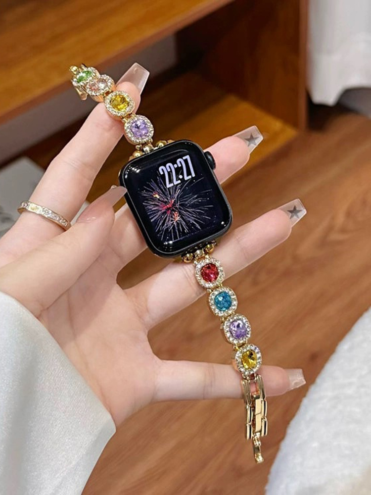 Colorful Diamonds Bracelet Stainless Steel Band for Apple Watch