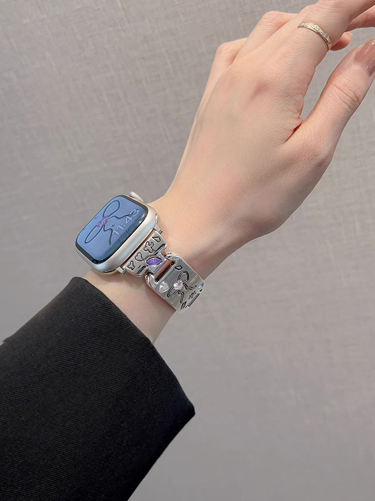 Gem-set Bracelet Stainless Steel Band