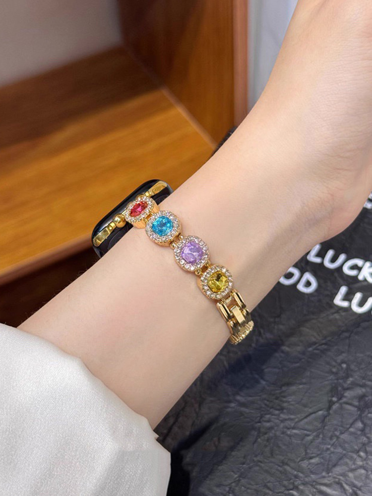 Colorful Diamonds Bracelet Stainless Steel Band for Apple Watch