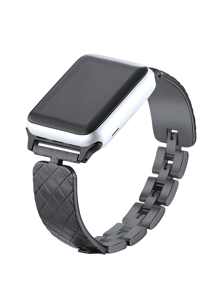 Diamond Check Pattern Bracelet Stainless Steel Band