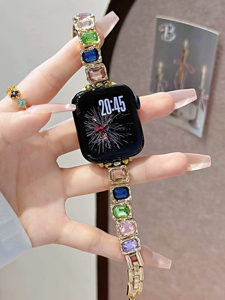 Colorful Diamonds Bracelet Stainless Steel Band for Apple Watch