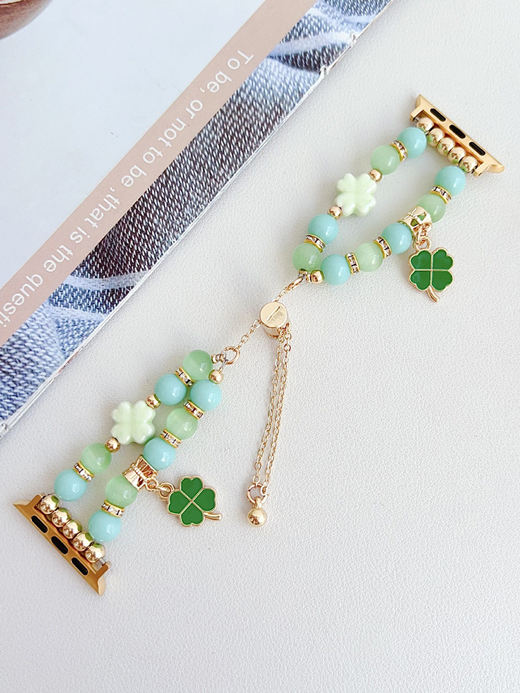 Four Leaf Clover Agate Stone Band