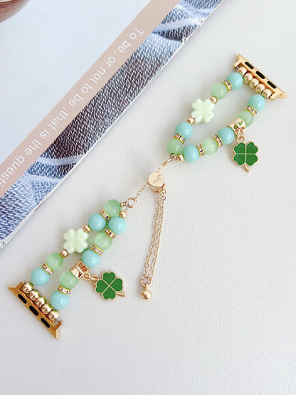 Four Leaf Clover Agate Stone Band