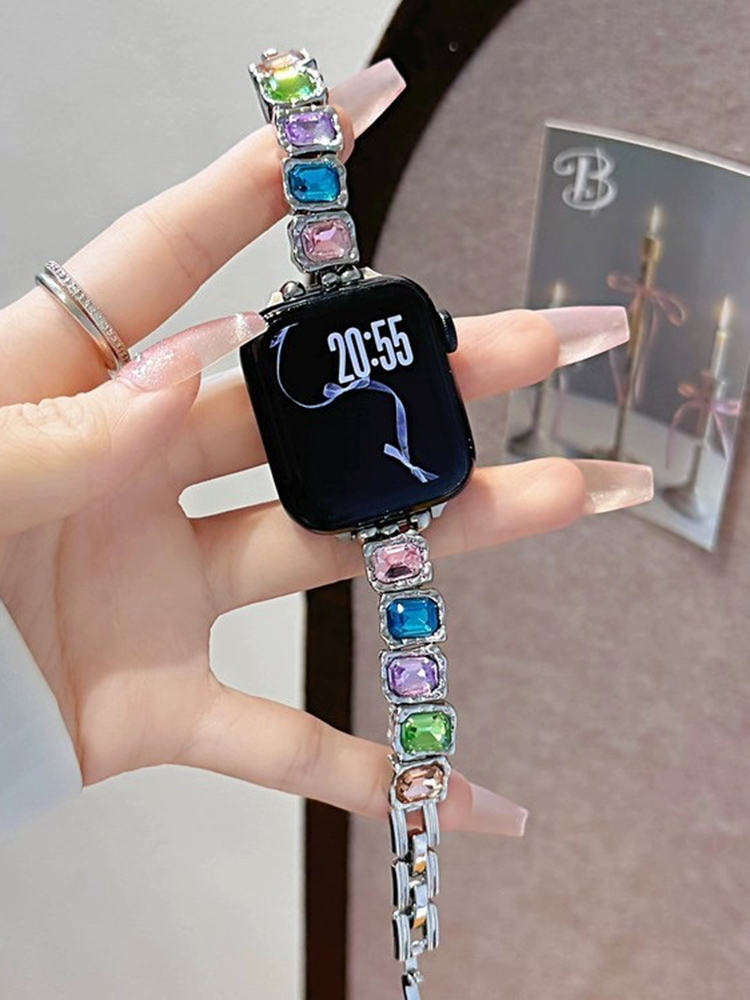 Colorful Diamonds Bracelet Stainless Steel Band for Apple Watch