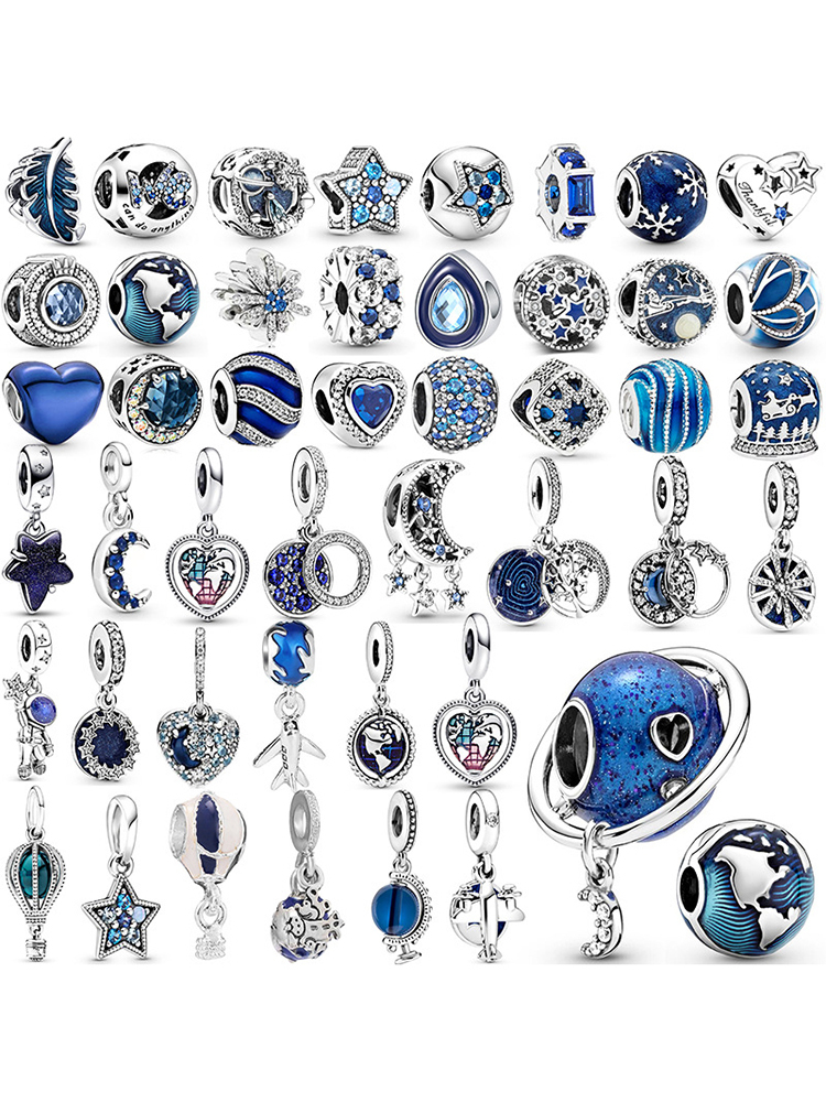 Blue Series C Style Alloy Beads