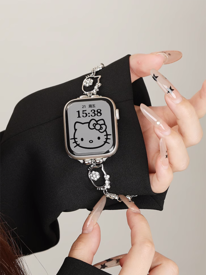 Kitty Diamond Bracelet Stainless Steel Band