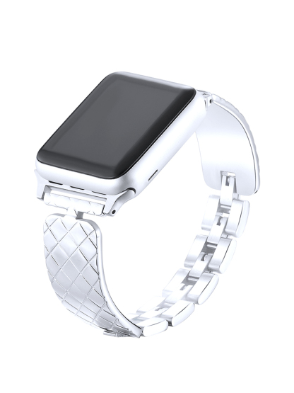 Diamond Check Pattern Bracelet Stainless Steel Band