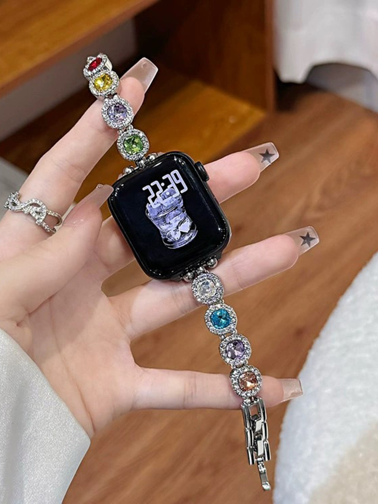 Colorful Diamonds Bracelet Stainless Steel Band for Apple Watch