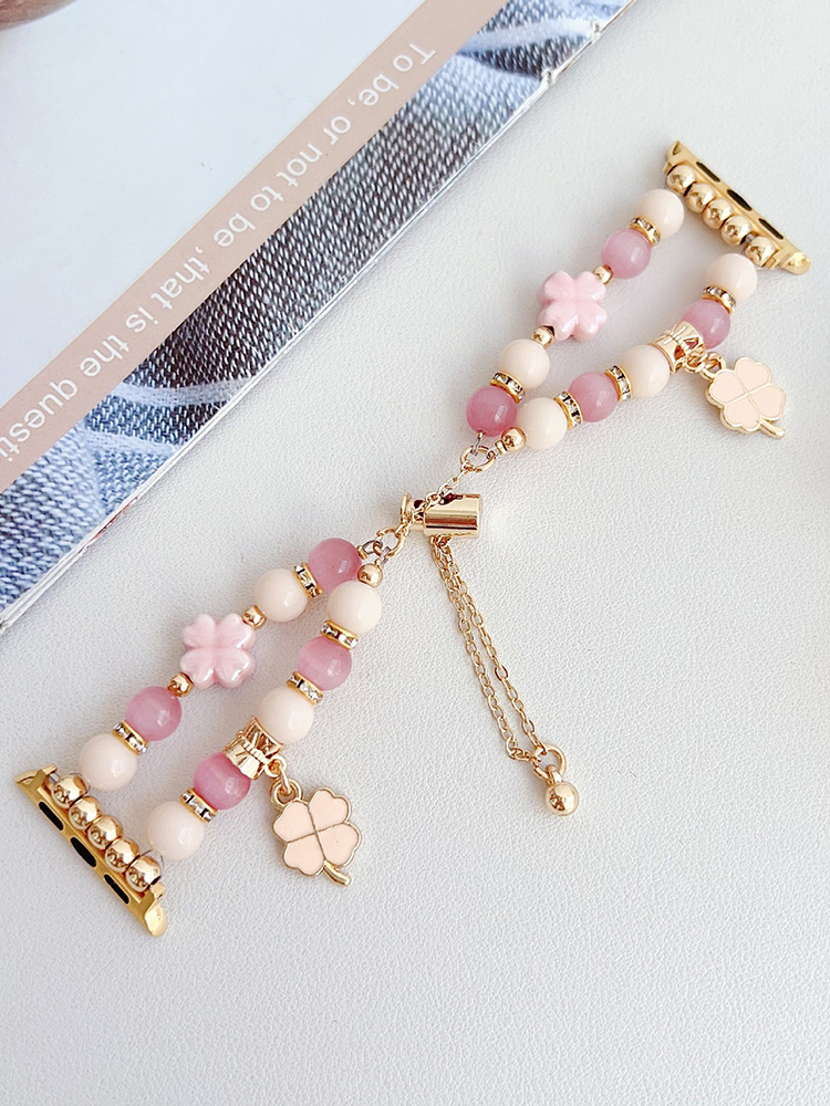 Four Leaf Clover Agate Stone Band