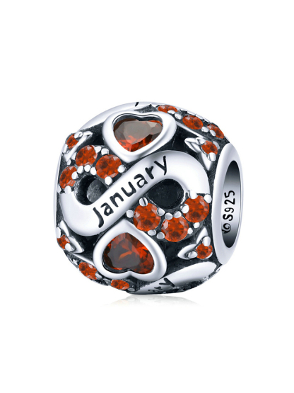 Infinite Love Month Birthstone 925 Sterling Silver Beads