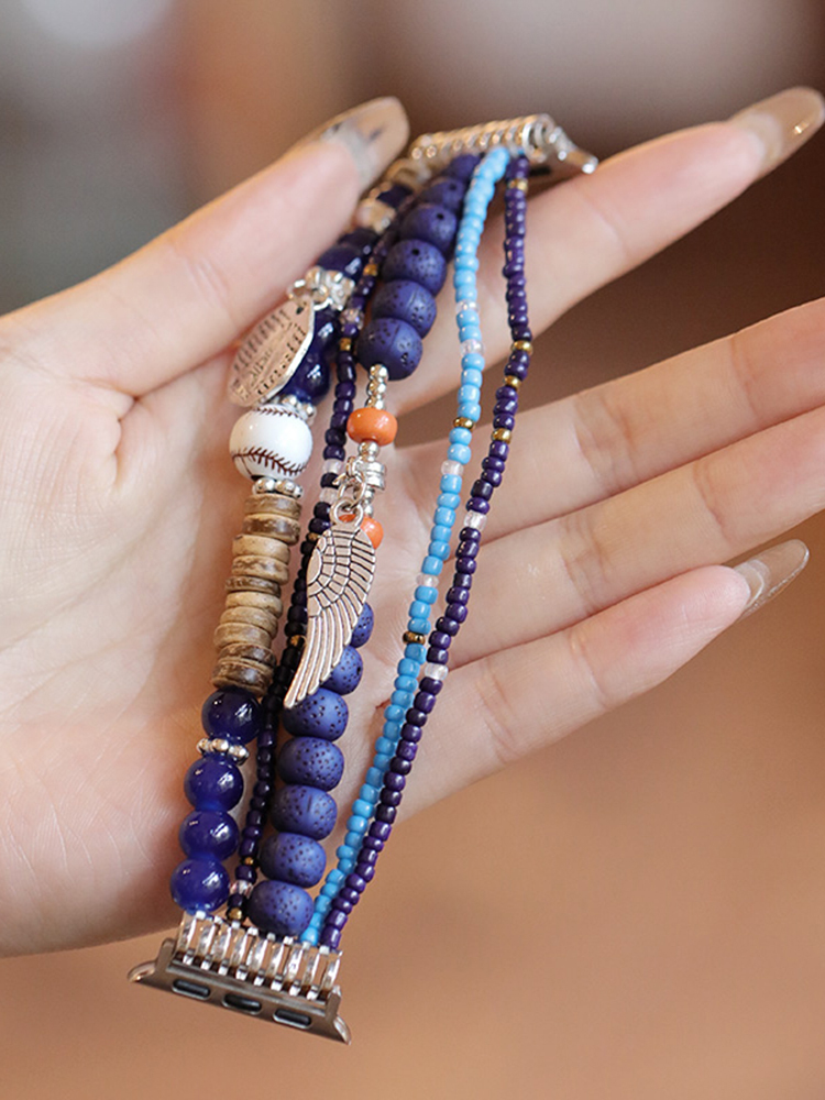 Wing Pendant Bohemian Colored Stone Band