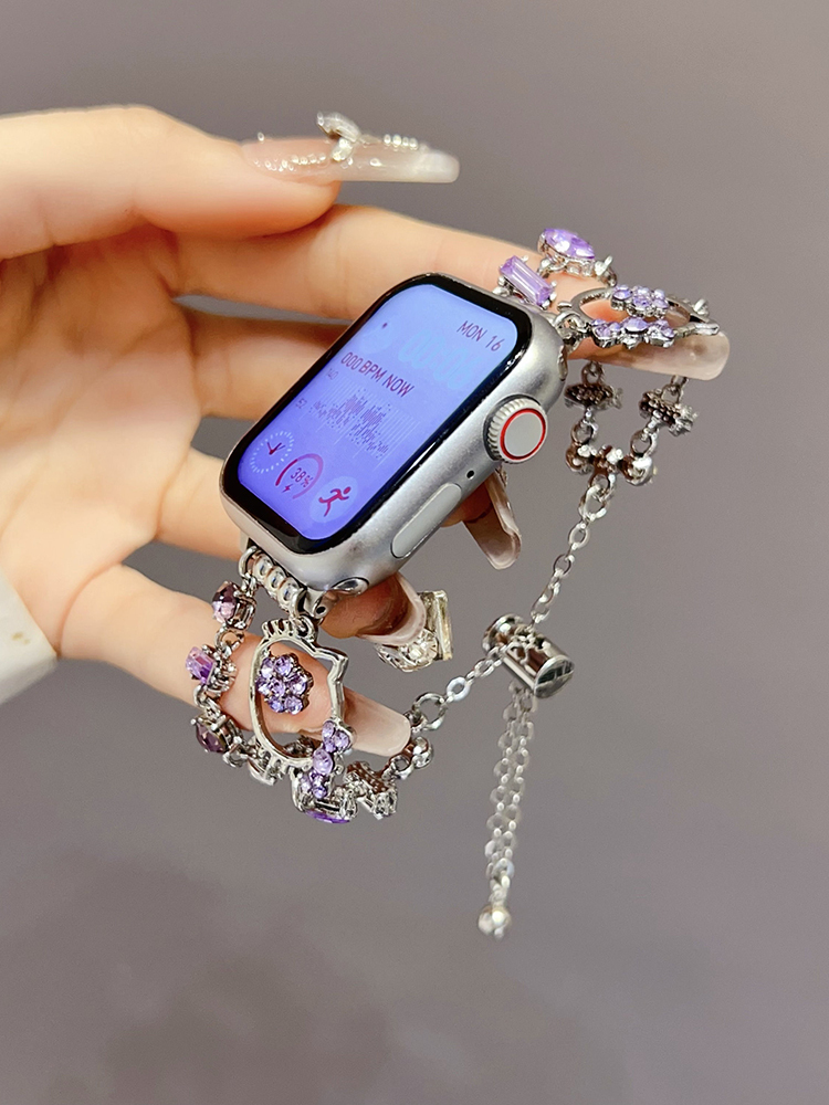 Kitty Diamond Double Chain Stainless Steel Band-Tatan Band