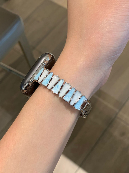 Staggered Trapezoid Design Stainless Steel Band