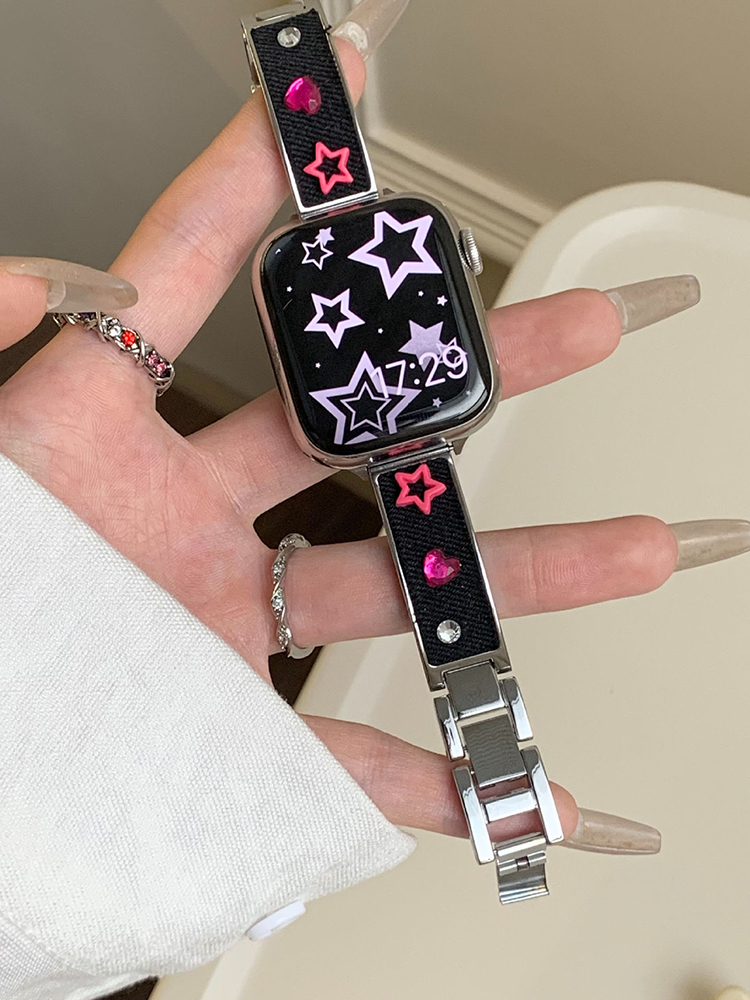 Denim Bracelet Stainless Steel Band