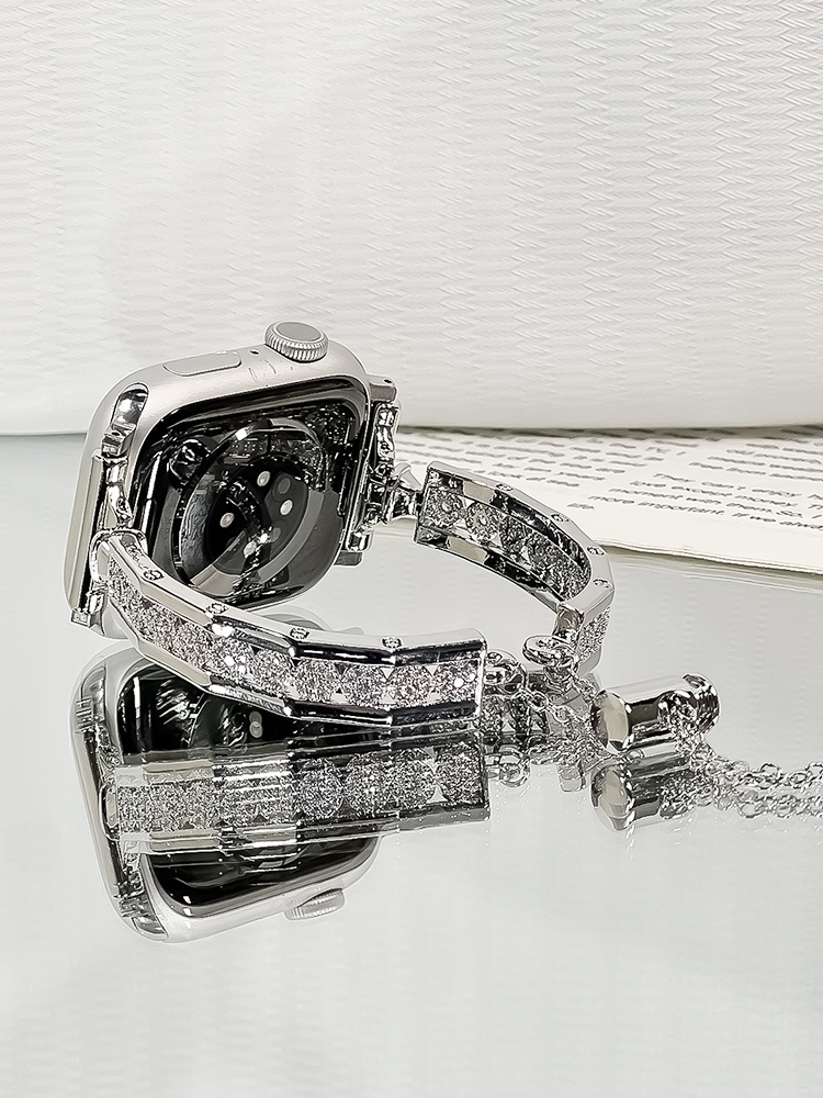 Zircon Arrangement Bracelet Stainless Steel Band-Tatan Band