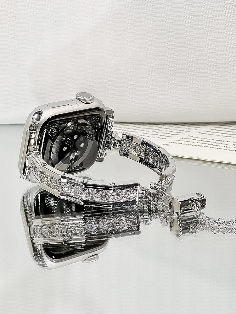 Zircon Arrangement Bracelet Stainless Steel Band-Tatan Band