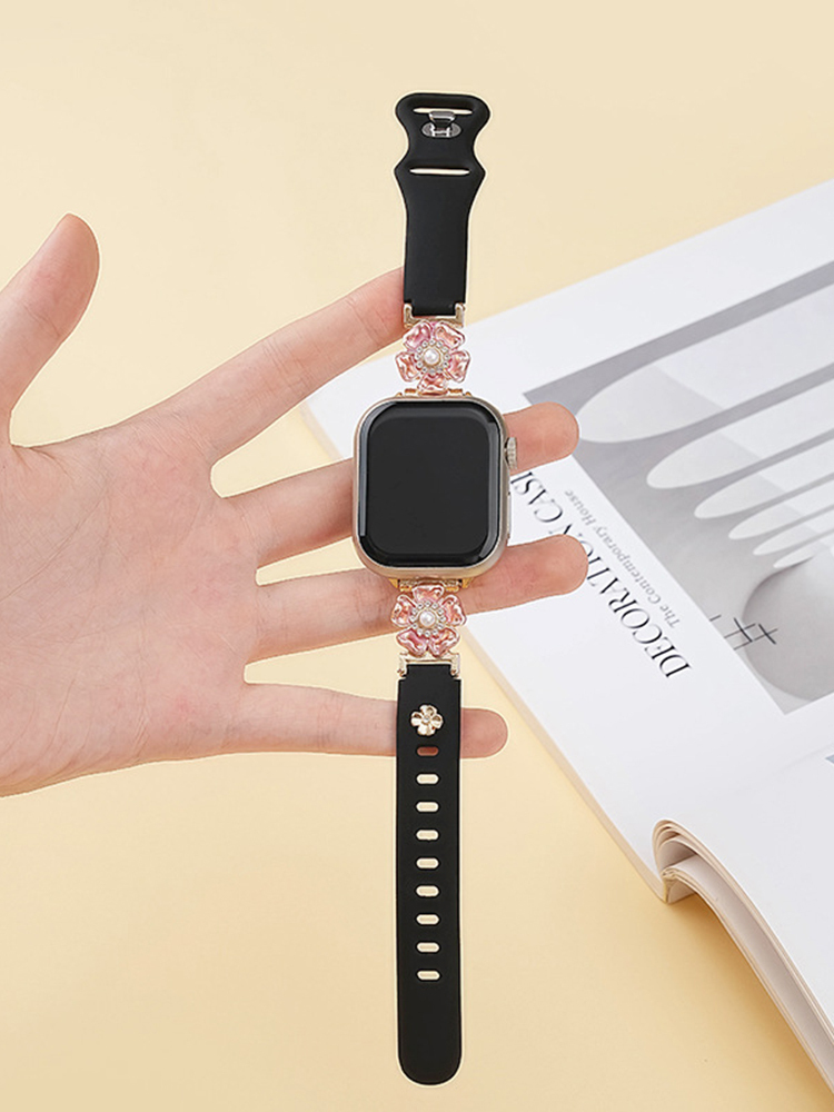 Cherry Blossoms Silicone Apple Watch Band - Tatanband
