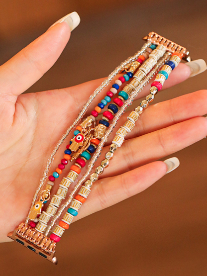 5 Chain Bohemian Natural Stone Handwoven Band