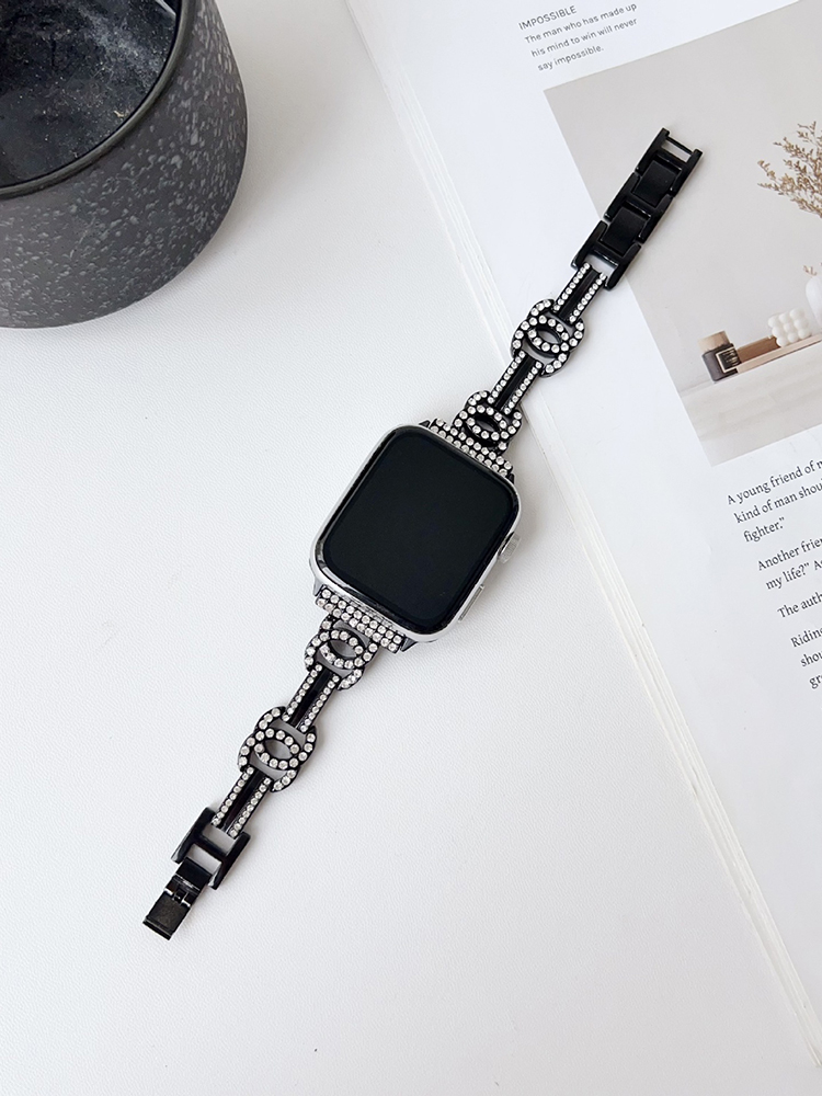 Diamond-studded Double C Stainless Steel Band