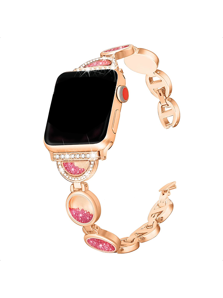 Round Quicksand Stainless Steel Apple Watch Band - Tatanband