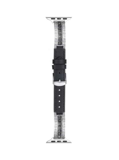 Four-leaf Pattern Square Diamond Leather Band for Apple Watch