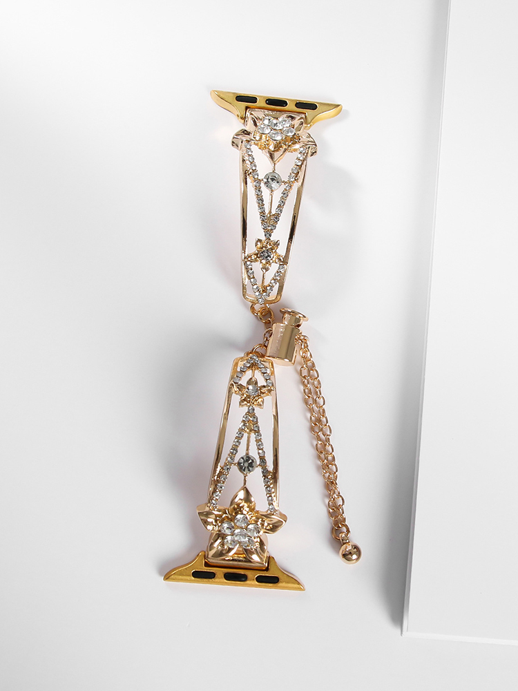 Diamond-Set Five-Petal Flower Metal Band for Apple Watch