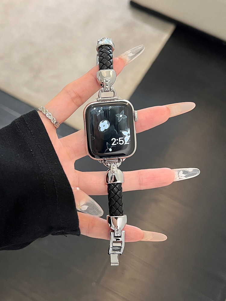 Braided Leather with Stainless Steel Band