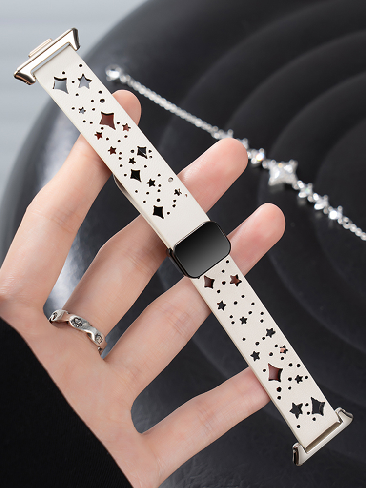Star Hollow Magnetic Buckle Leather Band