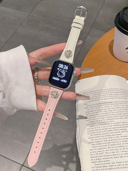 Camellia Rivet Curve Leather Band