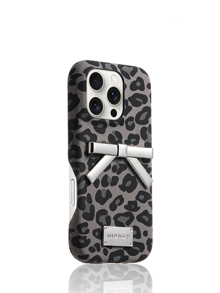Denim Pattern Bow Stand iPhone Case - Tatanband