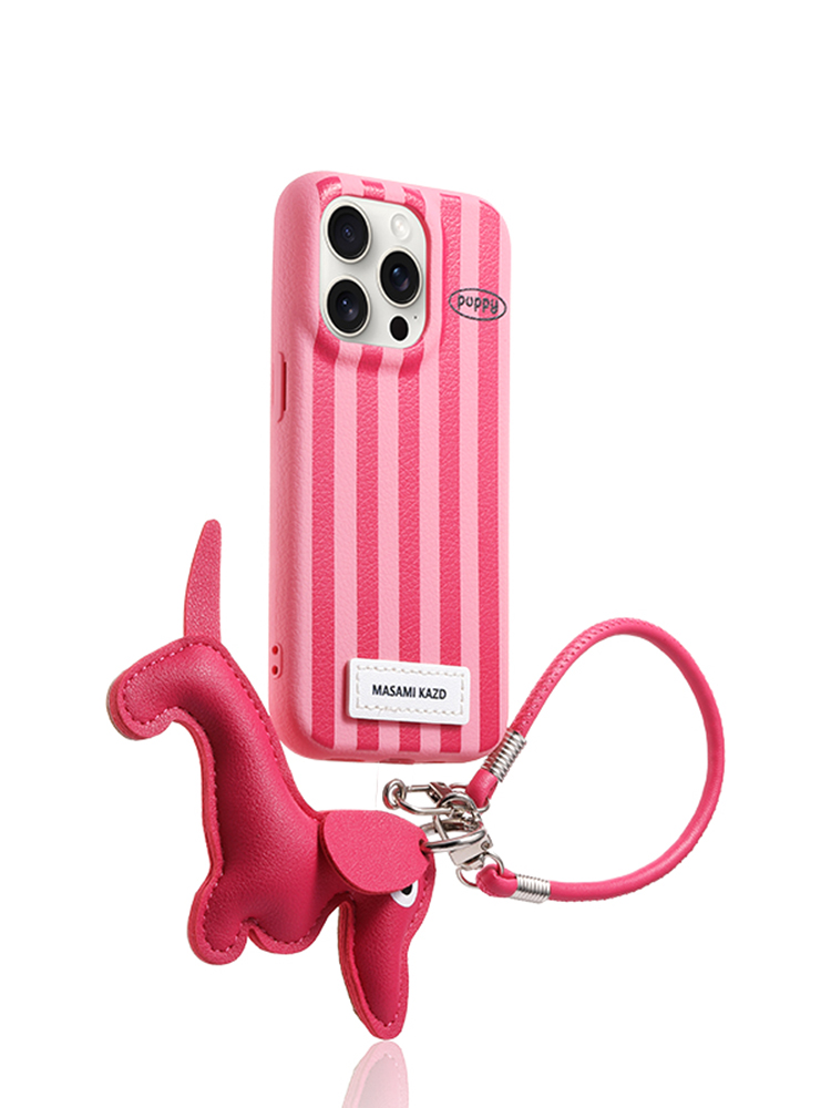 Vertical Stripes Dachshund Wrist Strap Case