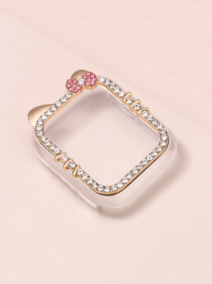 Diamond-encrusted Kitty PVC Protective Case