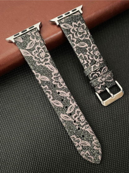 Flower Embroidery Leather Band