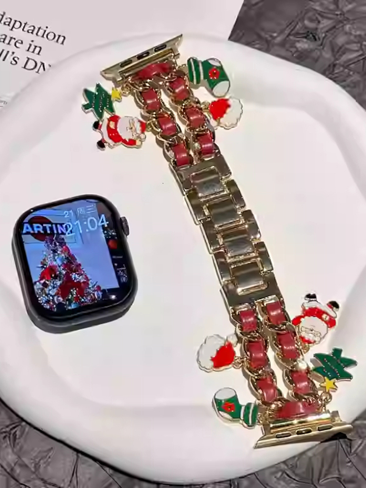 Christmas Double Chain Stainless Steel Apple Watch Band - Tatanband