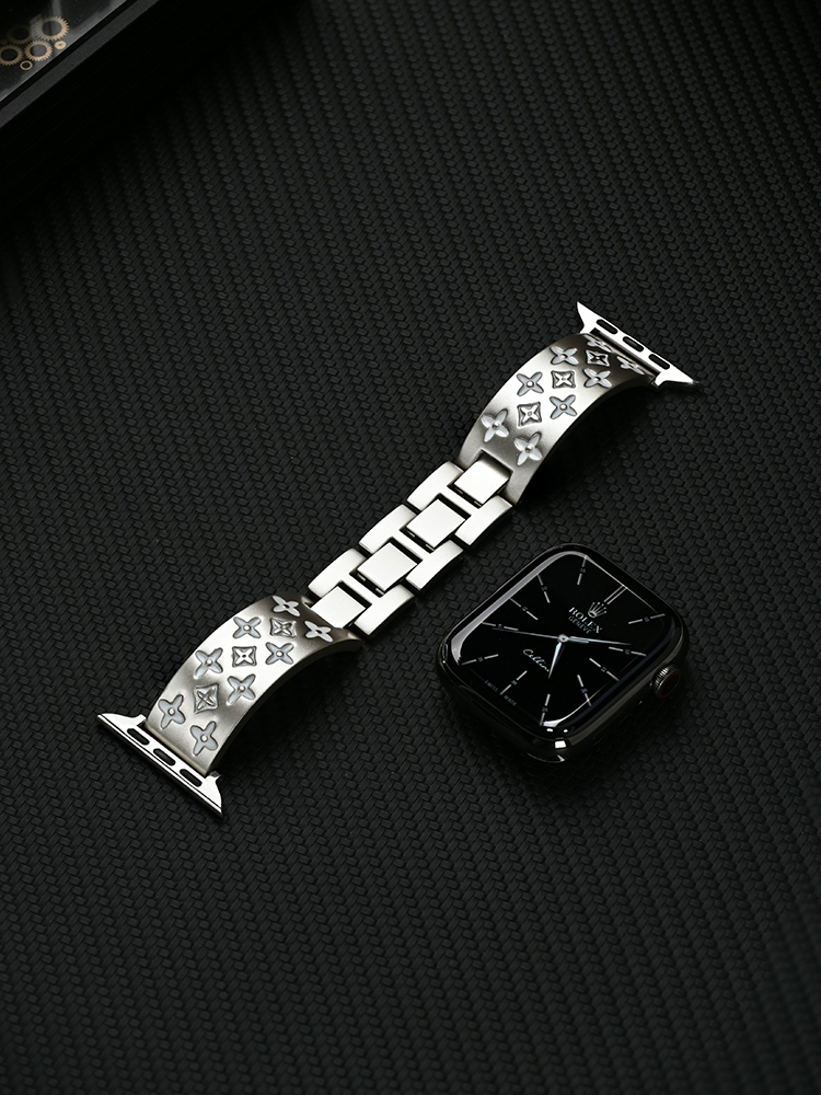 Retro Pattern Bracelet Stainess Steel Apple Watch Band for Man - Tatanband