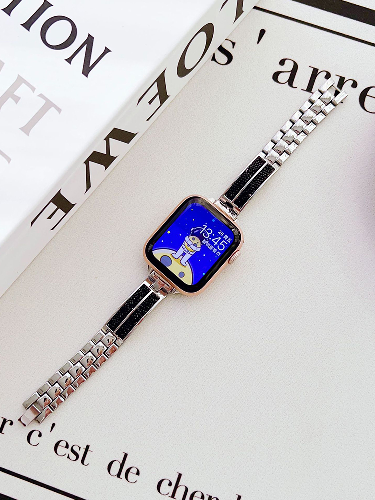 Black Sparkling Diamond Bracelet Stainless Steel Band