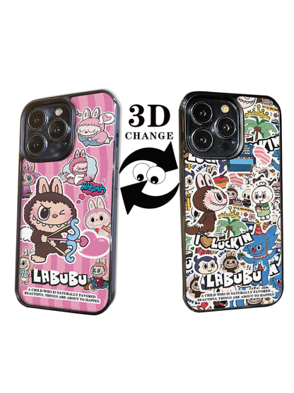 3D Change Cartoon Labubu MagSafe Case