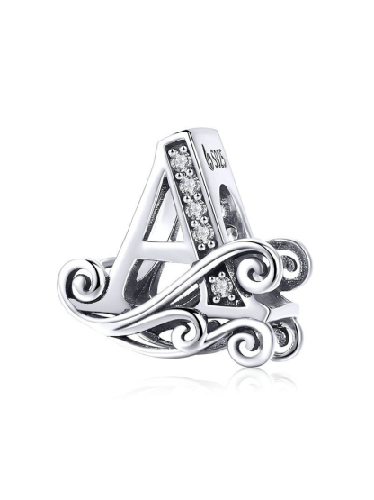 Monogram Letters 925 Sterling Silver Beads